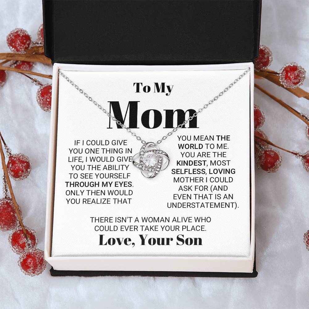 Irreplaceable Mom Mother's Day Necklace Love Knot Necklace