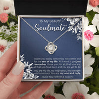 Gift For Your Soulmate - Today For All Navy Flower Love Knot Necklace Love Knot Necklace
