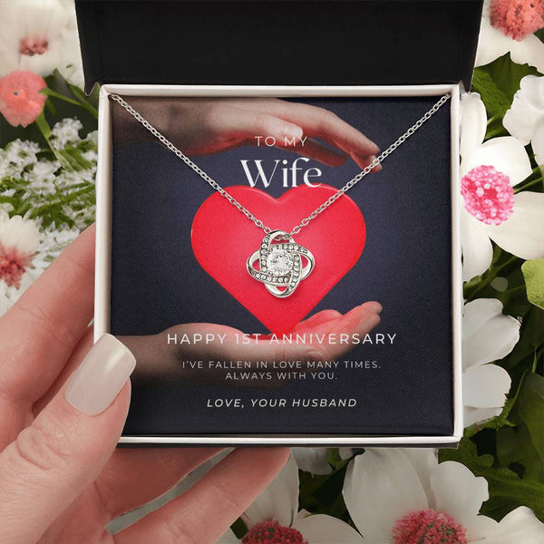 1 Year Anniversary Gift For Wife 1 Year Anniversary Gifts 1 Year Wedding Anniversary Gift Ideas 1St Wedding Anniversary Gift F(2) Love Knot Necklace