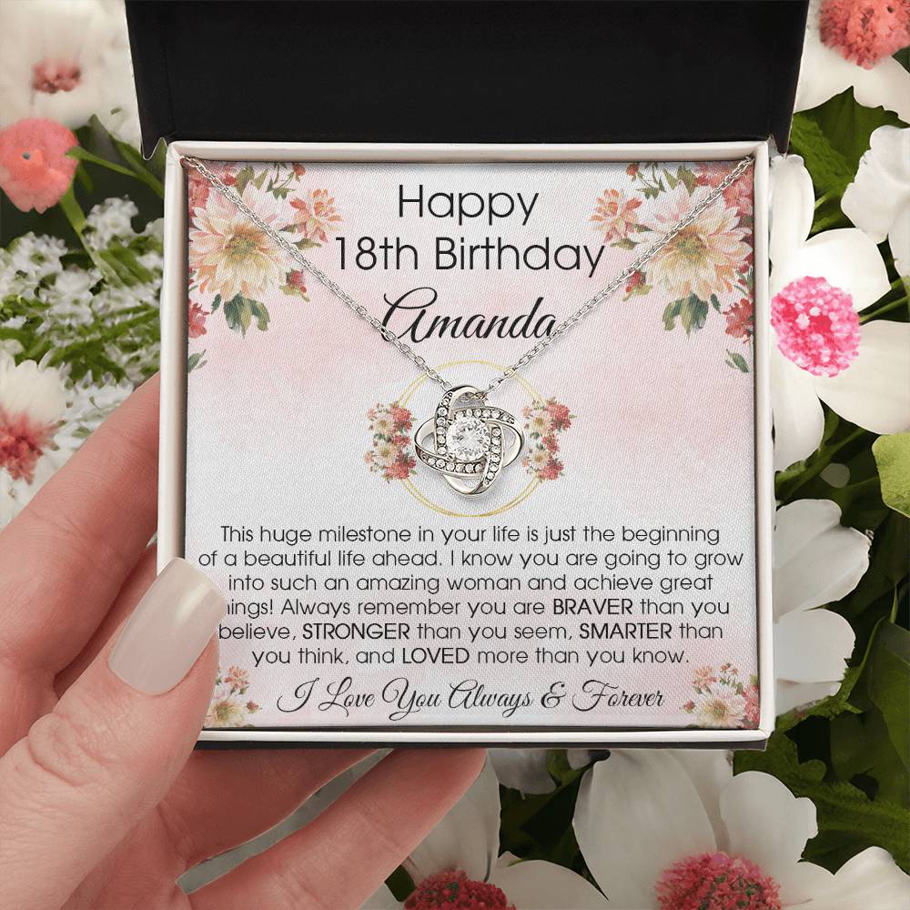 18Th Birthday Gift For Her 18Th Birthday Gift For Daughter 18 Year Old Gift 18 Birthday Gift For Daughter Niece Love Knot Necklace