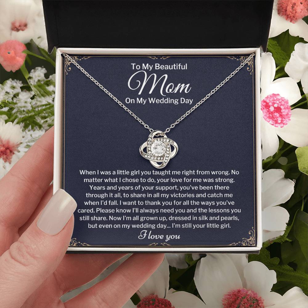 To My Mom On My Wedding Day Love Knot Necklace