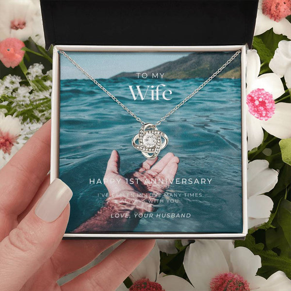 1 Year Anniversary Gift For Wife 1 Year Anniversary Gifts 1 Year Wedding Anniversary Gift Ideas 1St Wedding Anniversary Gift F(1) Love Knot Necklace