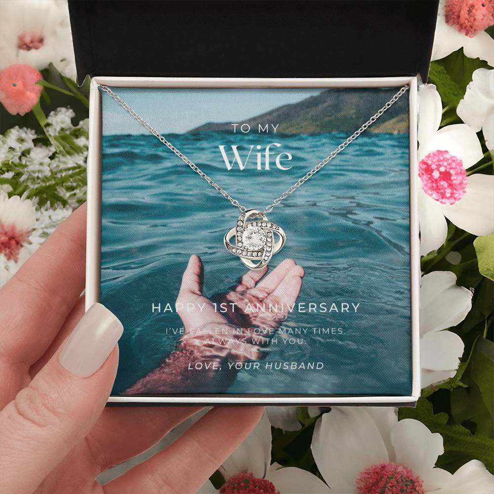 1 Year Anniversary Gift For Wife 1 Year Anniversary Gifts 1 Year Wedding Anniversary Gift Ideas 1St Wedding Anniversary Gift F(1) Love Knot Necklace