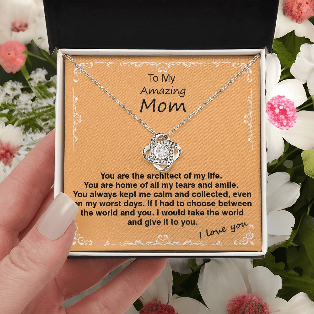 Love Knot Necklace With Architect Of My Life Message Card Love Knot Necklace