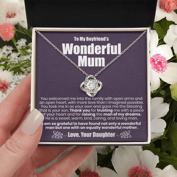 To My Boyfriend's Wonderful Mum - The Love Knot Necklace Love Knot Necklace