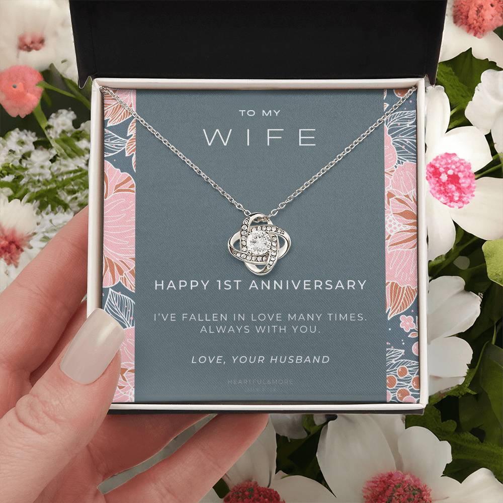 1 Year Anniversary Gift For Wife  1 Year Anniversary Gifts  1 Year Wedding Anniversary Gift Ideas  1St Wedding Anniversary Gift F(6) Love Knot Necklace