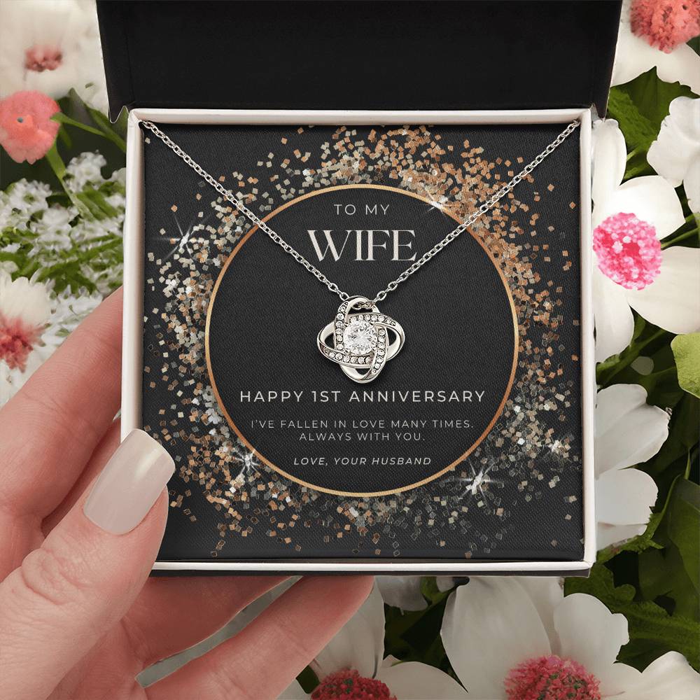 1 Year Anniversary Gift For Wife  1 Year Anniversary Gifts  1 Year Wedding Anniversary Gift Ideas  1St Wedding Anniversary Gift F(4) Love Knot Necklace