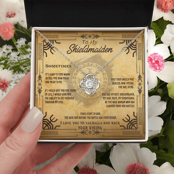 To My Shieldmaiden Necklace Sentimental Gift For Her Wife Gift From H Love Knot Necklace