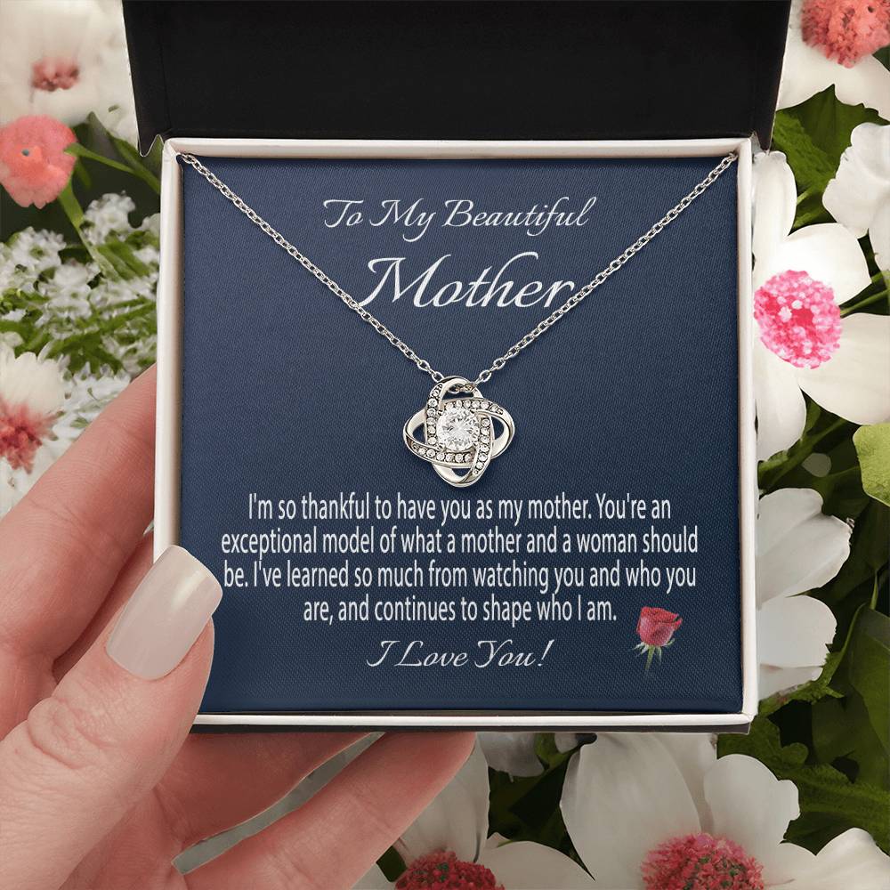 Mothers Day Gift From Daughter Mother's Day Necklace To My Beautiful Mom Necklace Mom Gift From Son Mom Necklace 1 Love Knot Necklace