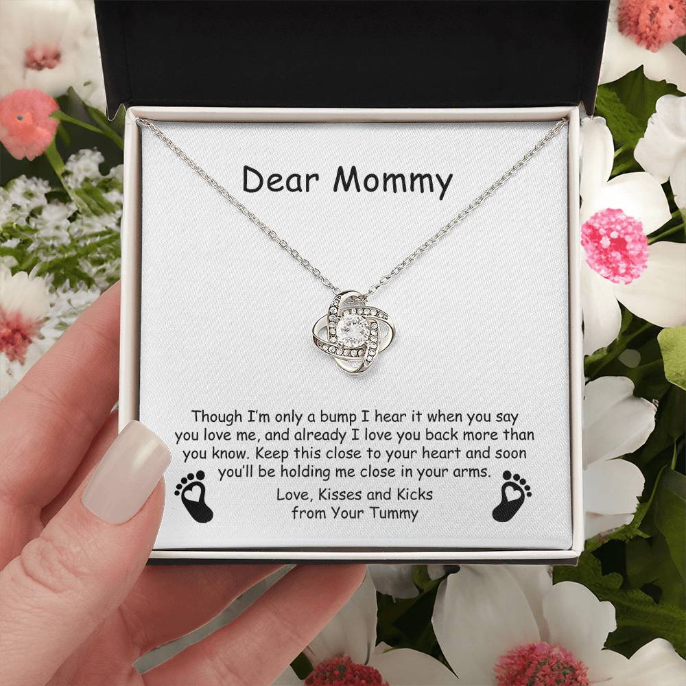 Mom To Be Pregnancy Gift From Bump New Mom Necklace Gift For Expecting Moms Mama To Be Necklace Love Knot Necklace