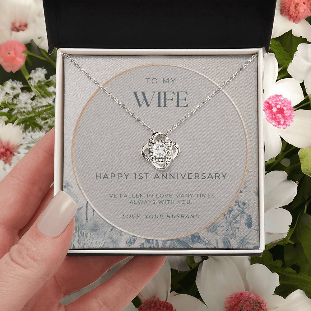 1 Year Anniversary Gift For Wife  1 Year Anniversary Gifts  1 Year Wedding Anniversary Gift Ideas  1St Wedding Anniversary Gift F(3) Love Knot Necklace