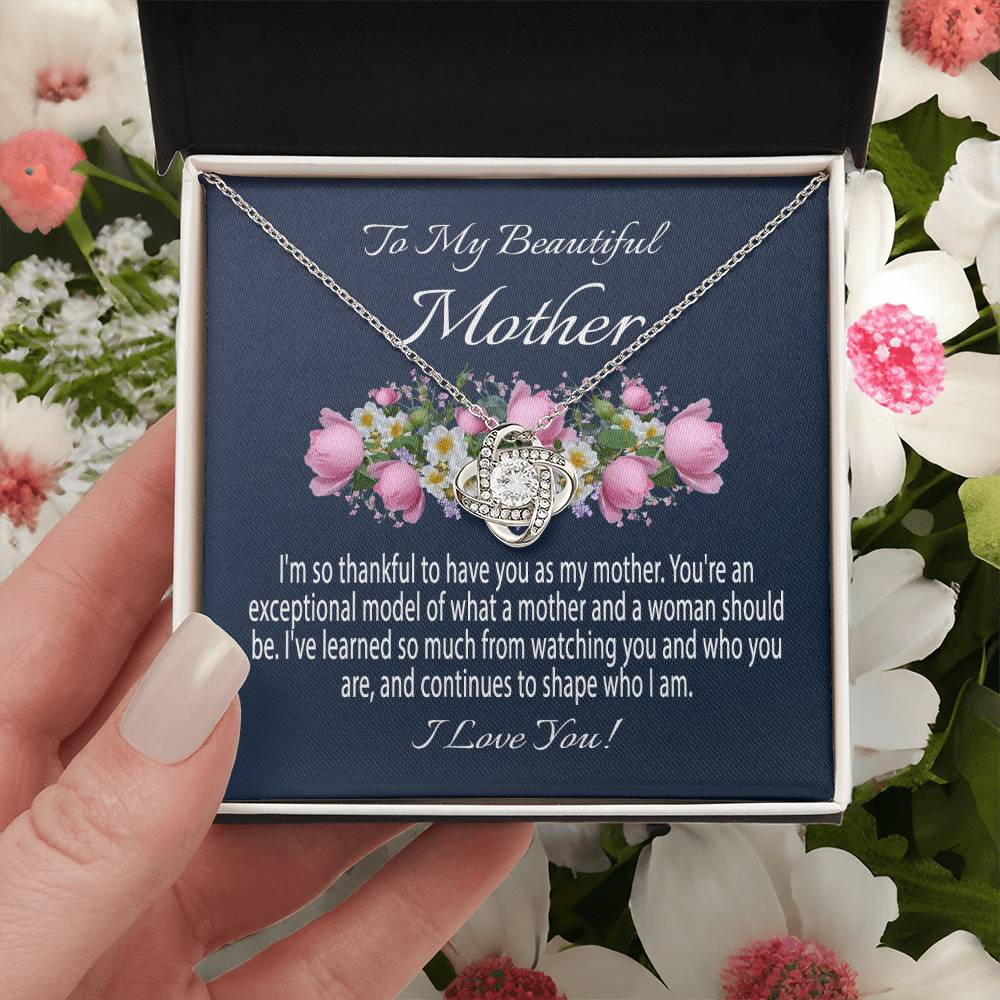 Mothers Day Gift From Daughter Mother's Day Necklace To My Beautiful Mother Necklace Mom Gift From Son Mom Necklace Love Knot Necklace