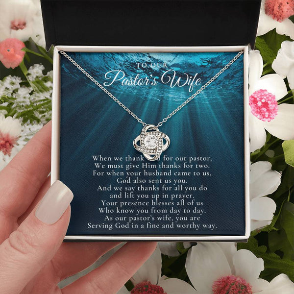 Pastors Wife Appreciation Gift Necklace Bible Study Gift Christmas Present For Pastors Wife Best Preacher Wife Gift Priest Wife Gift 1 Love Knot Necklace