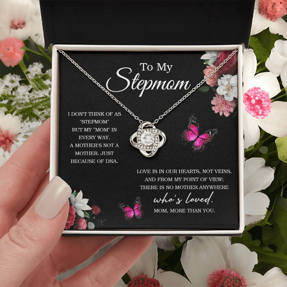 To My Stepmom Necklace Thank You Mom Jewelry Gift Mother's Day Gift Love Knot Necklace