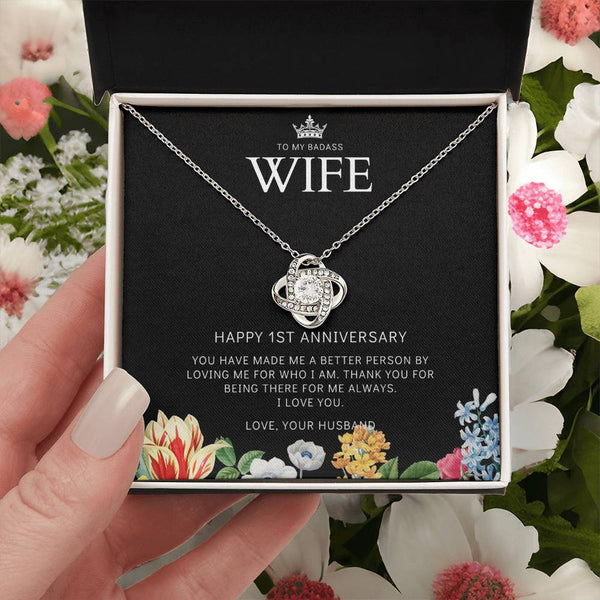 1 Year Anniversary Gift For Wife 1 Year Anniversary Gifts 1 Year Wedding Anniversary Gift Ideas 1St Wedding Anniversary Gift F(8) Love Knot Necklace