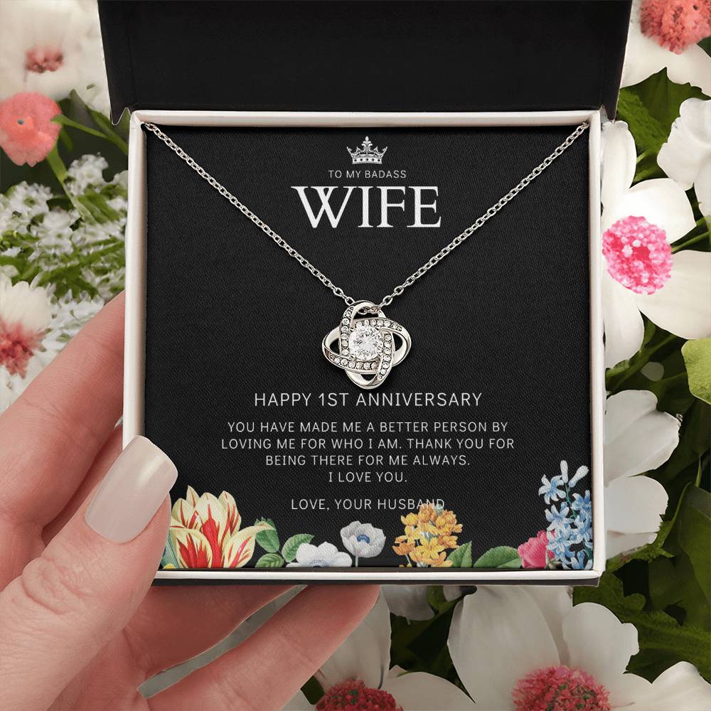 1 Year Anniversary Gift For Wife 1 Year Anniversary Gifts 1 Year Wedding Anniversary Gift Ideas 1St Wedding Anniversary Gift F(8) Love Knot Necklace