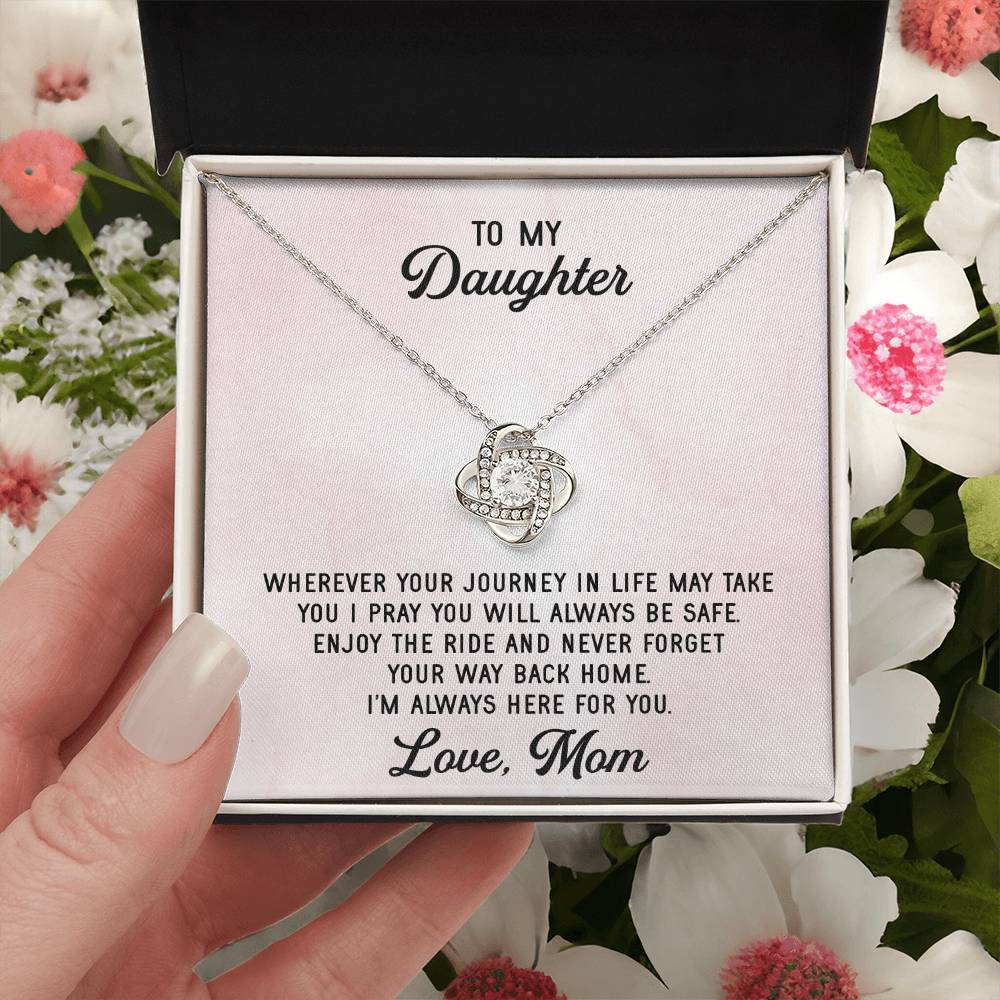 To My Daughter Necklace Gift From Mom Mothers Day Gift For Daughter From Mother Sentimental Jewelry Gifts For Daughter 2 Love Knot Necklace