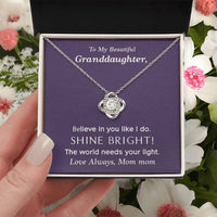To My Beautiful Granddaughter Love Knot Necklace