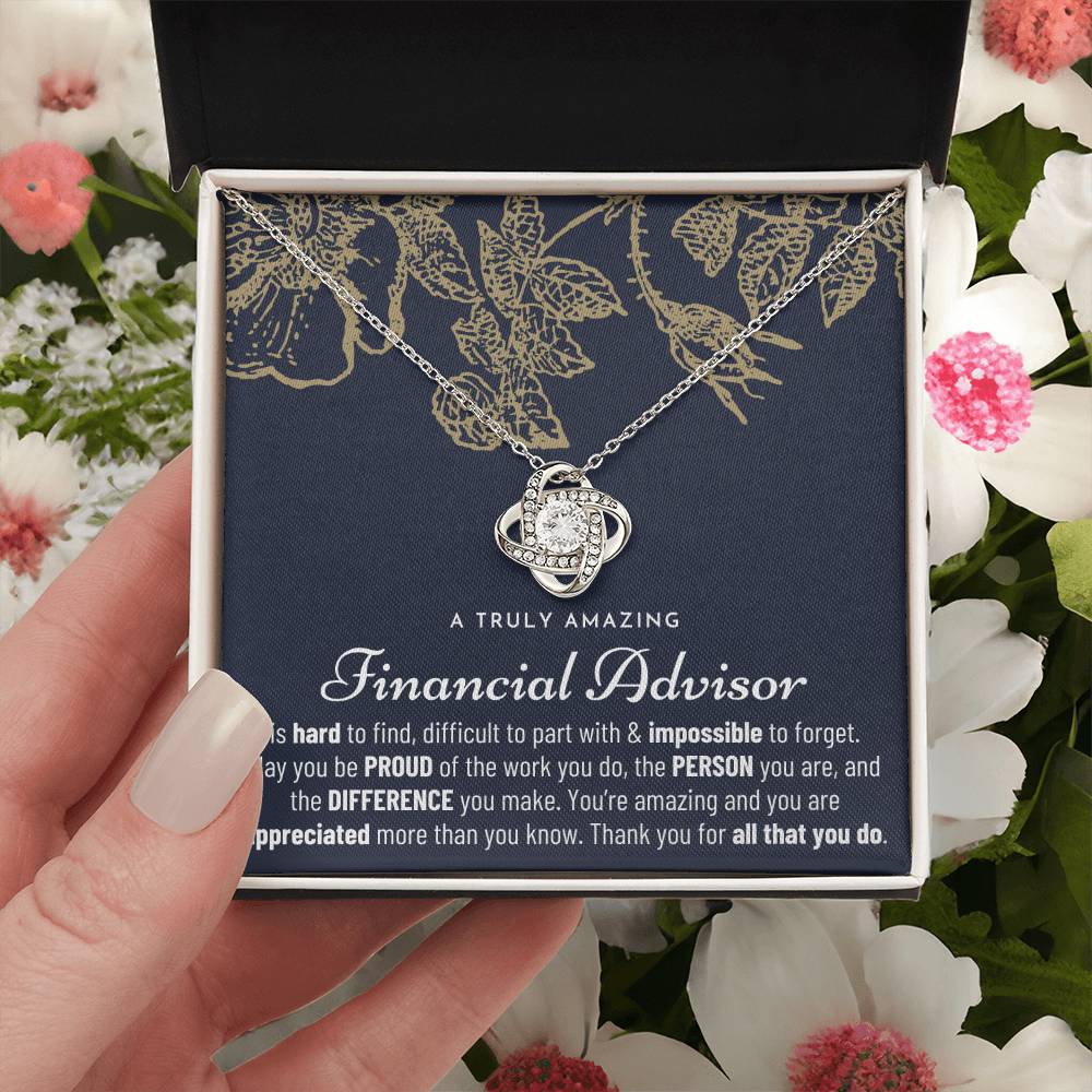 Gift For Financial Advisor Financial Advisor Gift Financial Advisor Appreciation Gift Love Knot Necklace