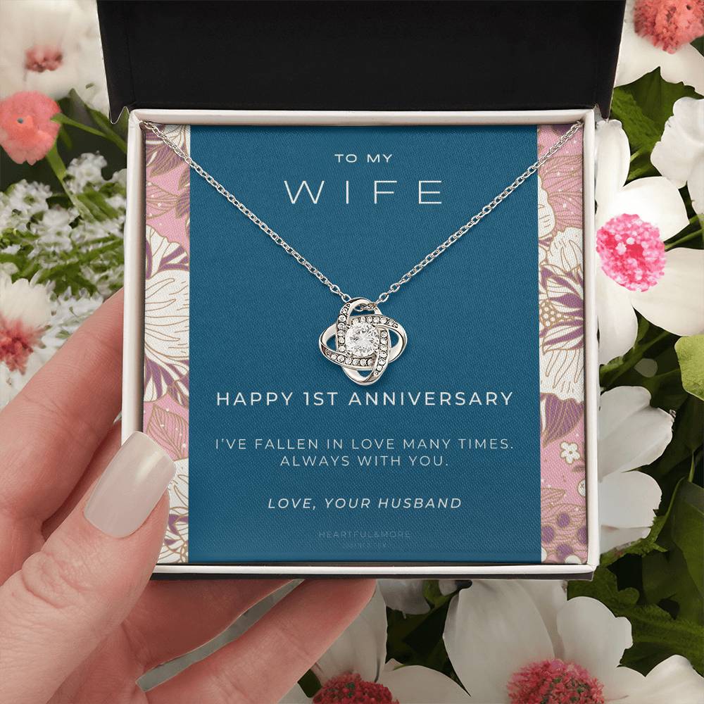 1 Year Anniversary Gift For Wife  1 Year Anniversary Gifts  1 Year Wedding Anniversary Gift Ideas  1St Wedding Anniversary Gift F(8) Love Knot Necklace