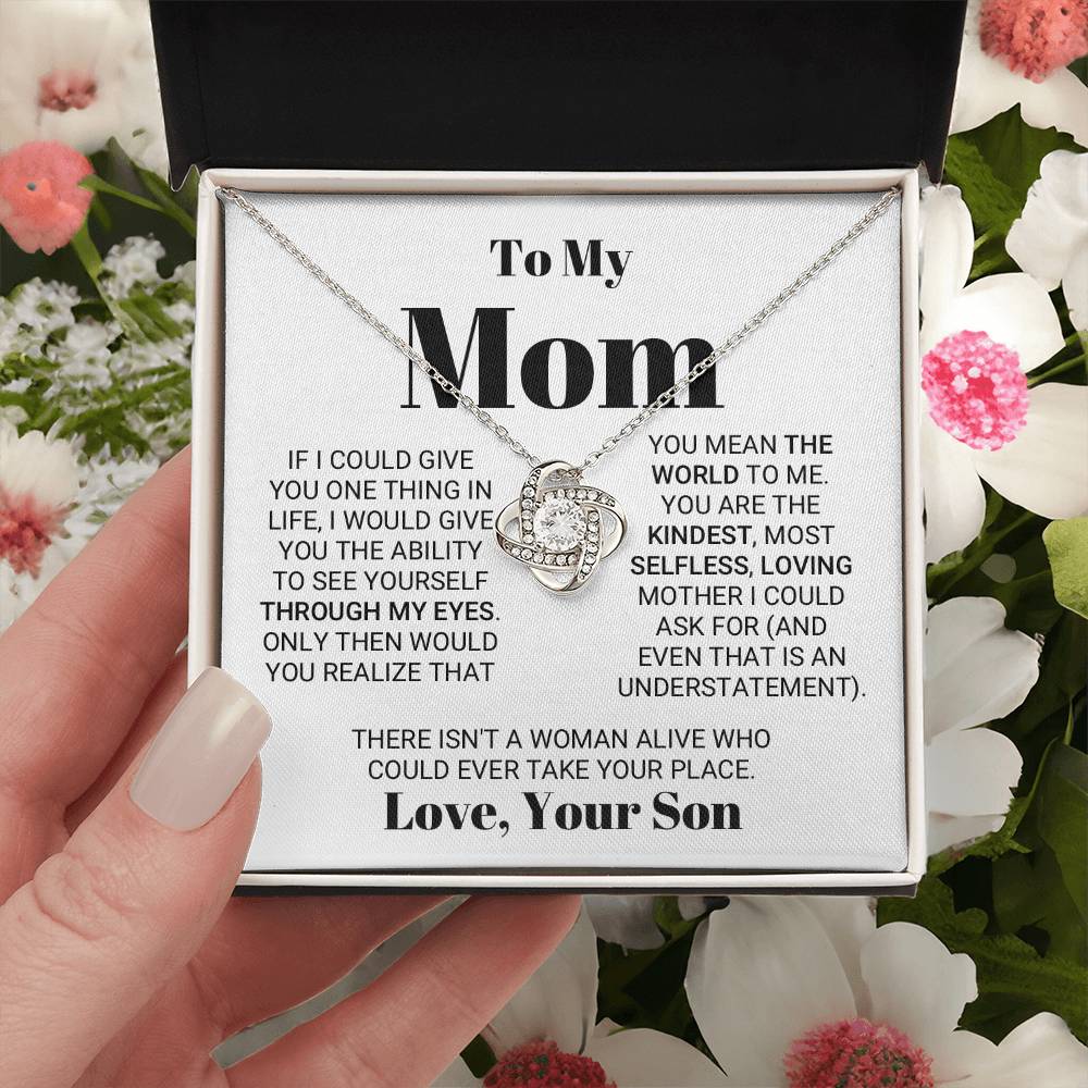 Irreplaceable Mom Mother's Day Necklace Love Knot Necklace