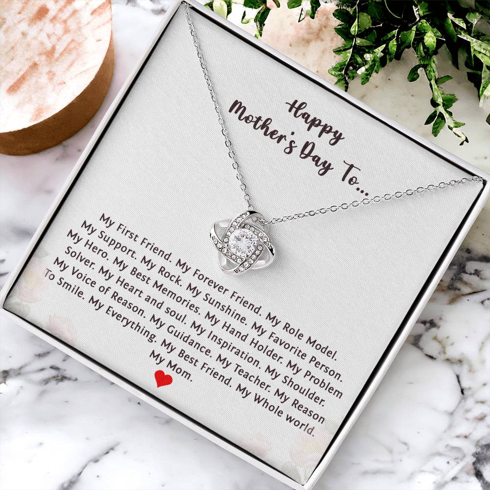 Happy Mother&#39;s Day To My First Friend Love Knot Necklace