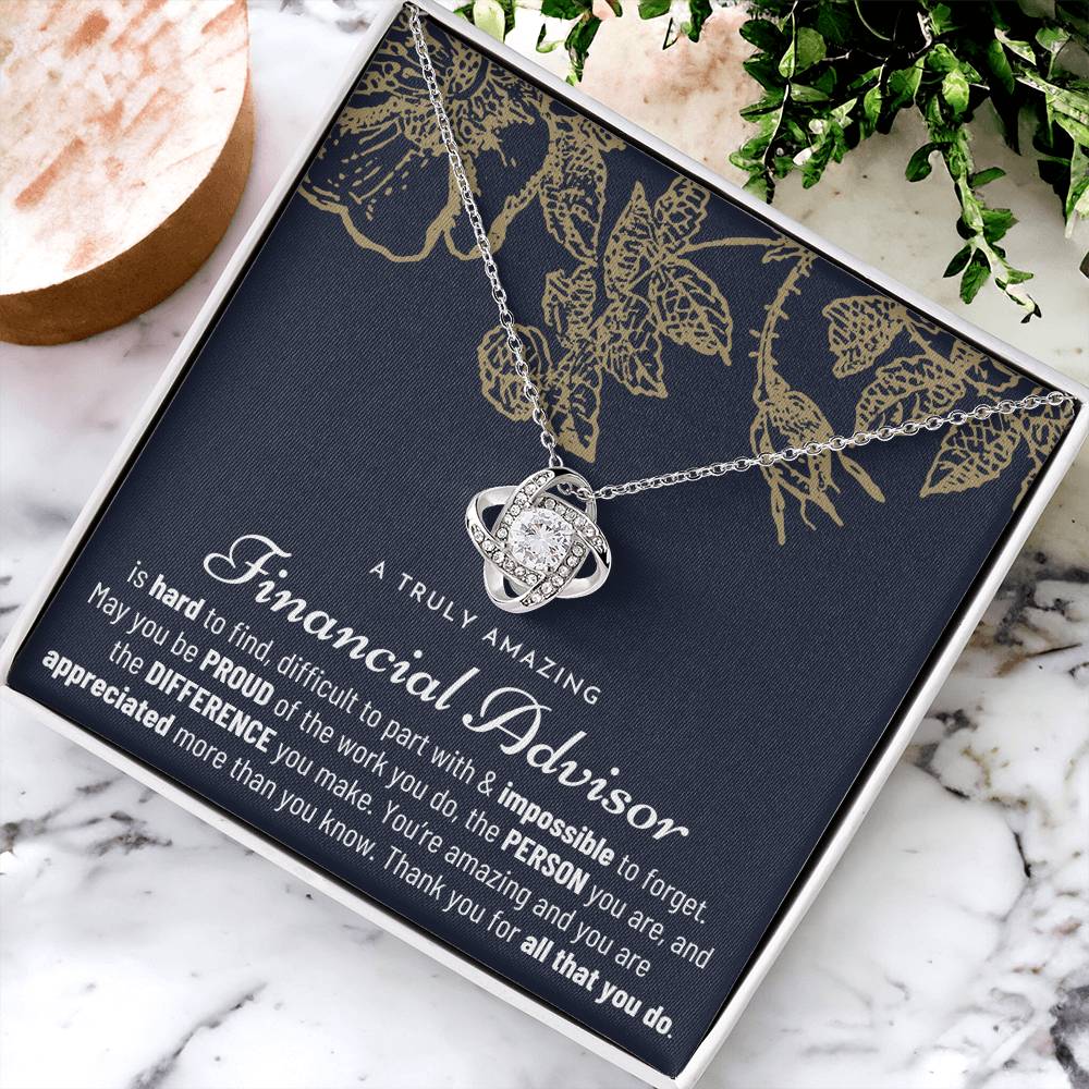 Gift For Financial Advisor Financial Advisor Gift Financial Advisor Appreciation Gift Love Knot Necklace