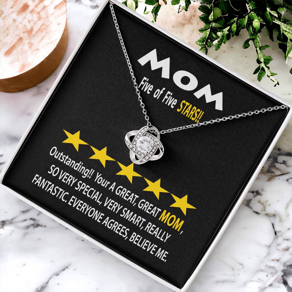 To Mom Gift Necklace With Message Card Five Star Review For Mom Mother&#39;s Day Gift Necklace Mom Birthday Gift Ne Love Knot Necklace