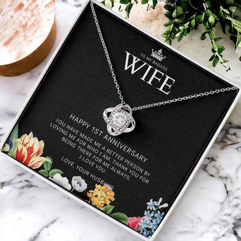 1 Year Anniversary Gift For Wife 1 Year Anniversary Gifts 1 Year Wedding Anniversary Gift Ideas 1St Wedding Anniversary Gift F(8) Love Knot Necklace