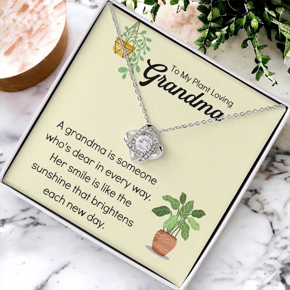 Plant Loving Gifts For Mothers Day Presents For Grandma Birthday Plant Lover Gift From Granddaughter Necklace Gift From Grandkids Love Knot Necklace