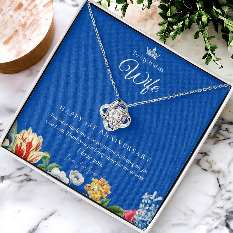 1 Year Anniversary Gift For Wife 1 Year Anniversary Gifts 1 Year Wedding Anniversary Gift Ideas 1St Wedding Anniversary Gift F(6) Love Knot Necklace