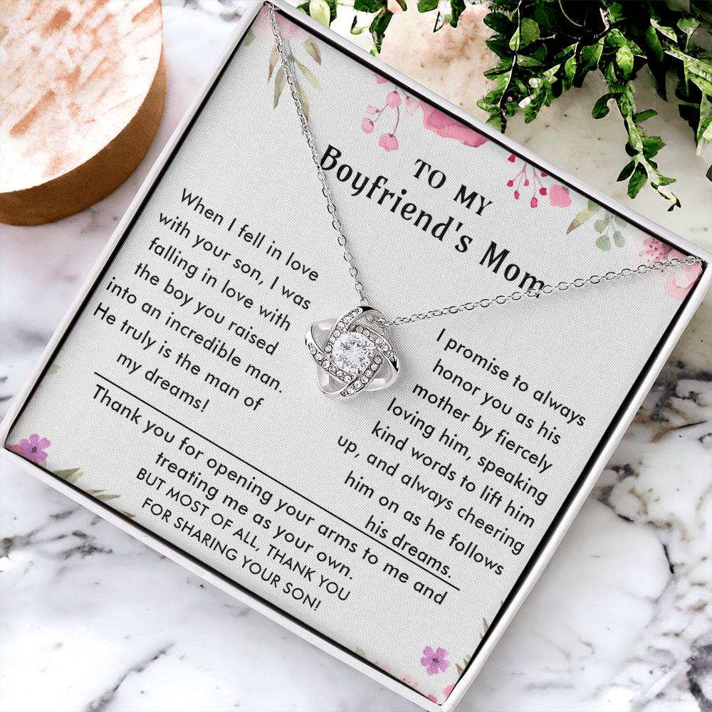 To My Boyfriend&#39;s Mom - Luxury Gift For Mother&#39;s Day Love Knot Necklace