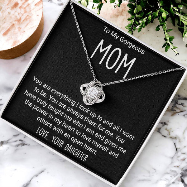 Gift For Mom From Daugter - Love Knot Necklace Love Knot Necklace