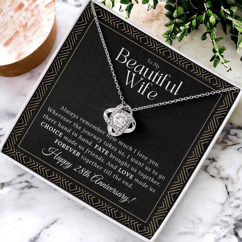 28 Year Anniversary Gift For Wife 28 Year Anniversary Gifts 28 Year Wedding Anniversary Gift Ideas 28Th Wedding Anniversary Gift F Love Knot Necklace