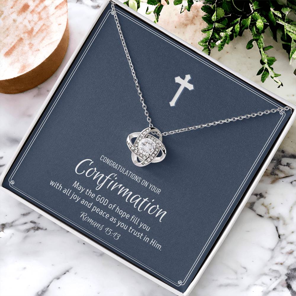 Confirmation Gift For Young Ladies Confirmation Granddaughter Love Knot Necklace Confirmation Gift Ideas For Girls Catholic Confirmation Love Knot Necklace