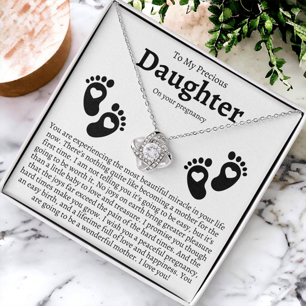 Pregnancy Gift For Daughter Baby Shower Gift Mom To Be Gift Expecting Mom Gift Pregnant Daughter Gift Fr Love Knot Necklace