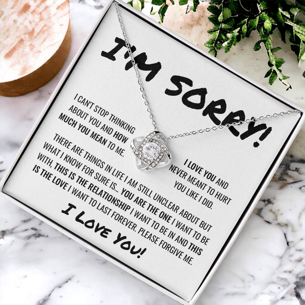 Sorry Apology Necklace 3 Love Knot Necklace
