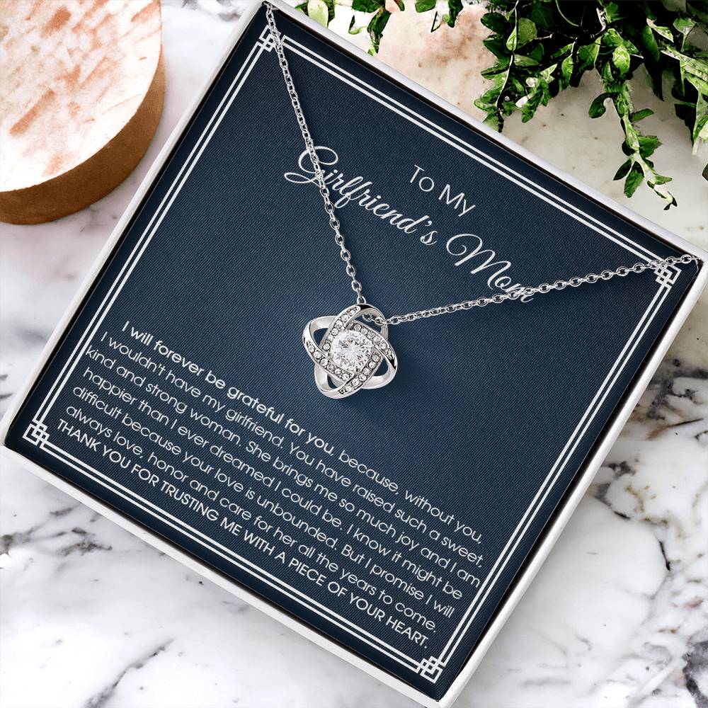 To My Girlfriend&#39;s Mom Necklace Girlfriend&#39;s Mom Birthday Gift Mother&#39;s Day Gift For Girlfriend&#39;s Mom Love Knot Necklace