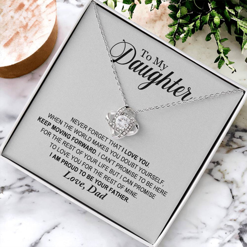 Daughter - Proud To Be Your Father - Love Knot Necklace