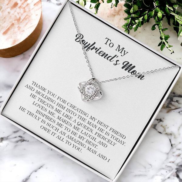 To My Boyfriend's Mom Necklace Gift For Boyfriend's Mom Birthday Present For Boyfriends Mom Mother's Day Unique Gift Love Knot Necklace