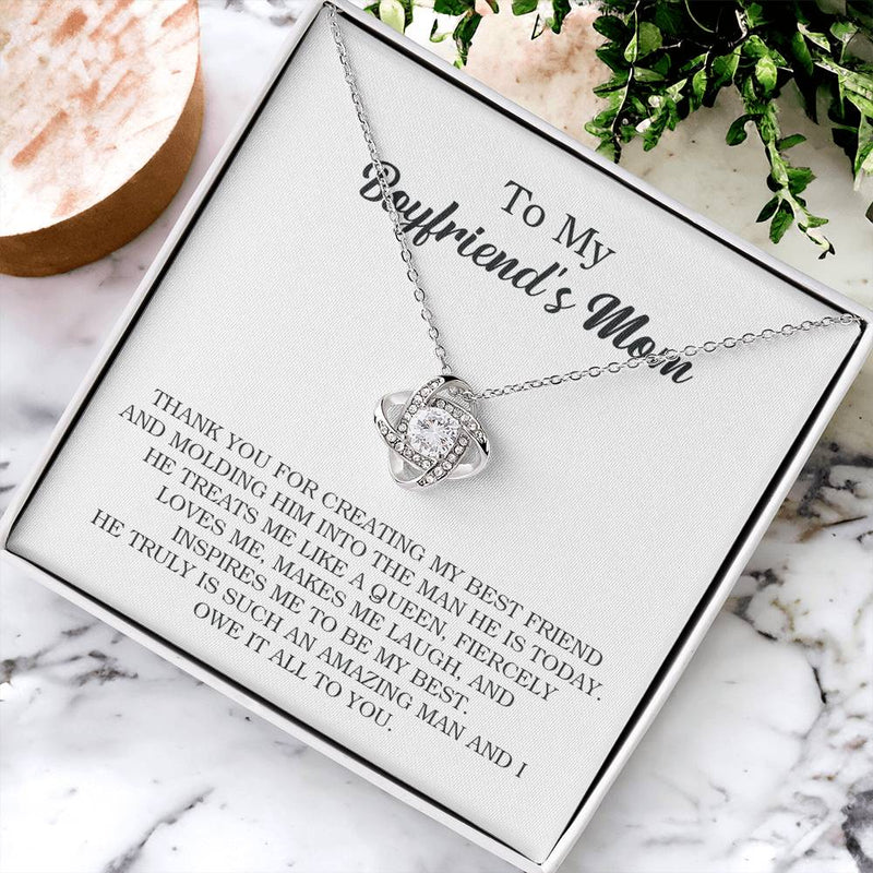 To My Boyfriend's Mom Necklace Gift For Boyfriend's Mom Birthday Present For Boyfriends Mom Mother's Day Unique Gift Love Knot Necklace