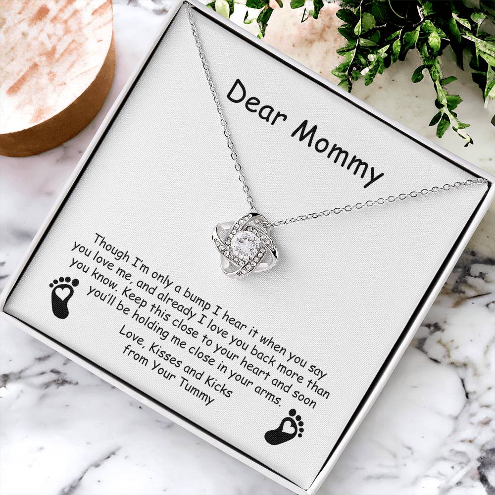Mom To Be Pregnancy Gift From Bump New Mom Necklace Gift For Expecting Moms Mama To Be Necklace Love Knot Necklace