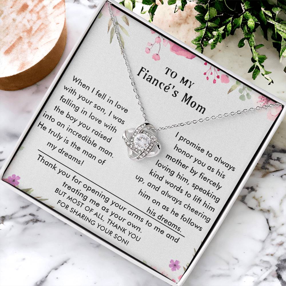 To My Fiancé&#39;s Mom - Luxury Gift For Mother&#39;s Day Love Knot Necklace
