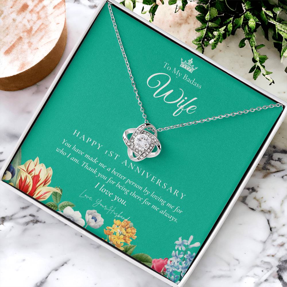 1 Year Anniversary Gift For Wife 1 Year Anniversary Gifts 1 Year Wedding Anniversary Gift Ideas 1St Wedding Anniversary Gift F(7) Love Knot Necklace