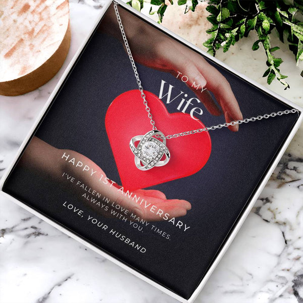 1 Year Anniversary Gift For Wife 1 Year Anniversary Gifts 1 Year Wedding Anniversary Gift Ideas 1St Wedding Anniversary Gift F(2) Love Knot Necklace