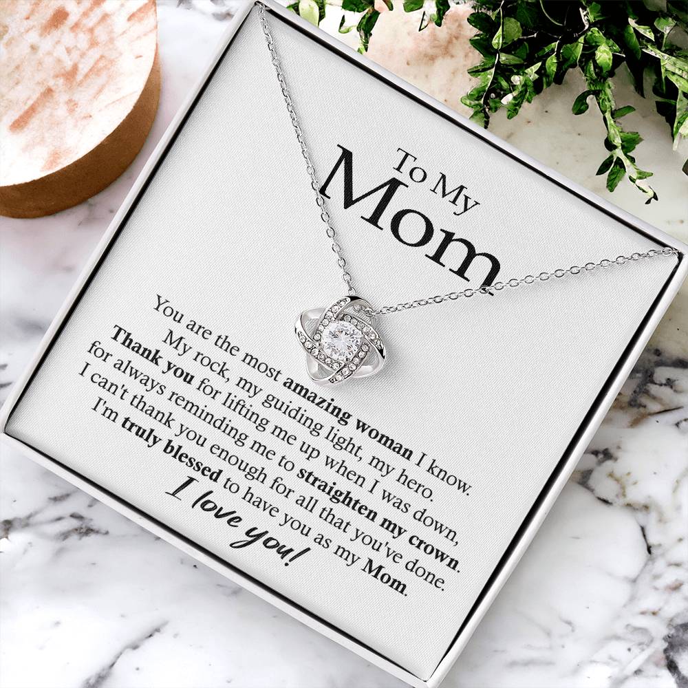 To My Mom Mom Jewelry Gift From Daughter Son Mom Birthday Mother's Day Gift Love Knot Necklace