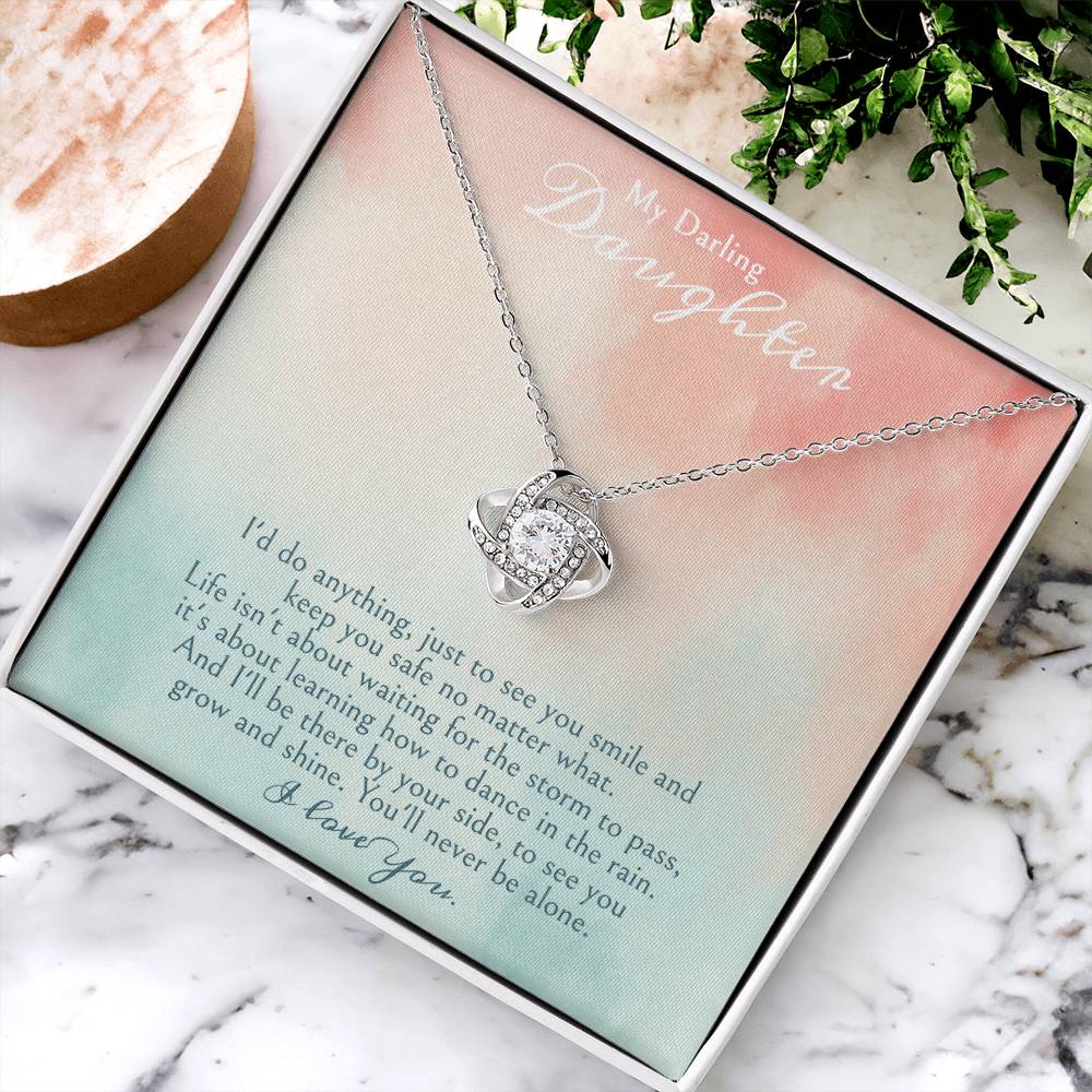 A Gift For A Daughter Love Knot Necklace - My Darling Daughter. Love Knot Necklace