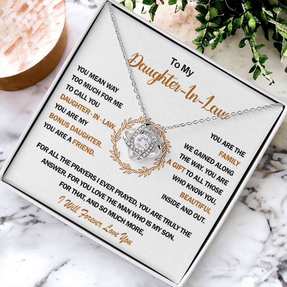 To My Daughter-In-Law Love Knot Necklace💓 Love Knot Necklace