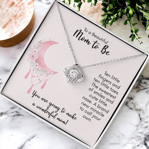 Expecting Mom Mothers Day Gift New Mom Necklace Jewelry Gift For First Mothers Day Push Jewelry Gift 1 Love Knot Necklace