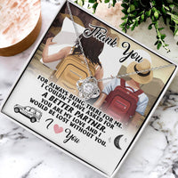 To My Partner Gift Necklace Gift Necklace For Wife Hiking Wife Gift Traveling Wife Love Knot Necklace